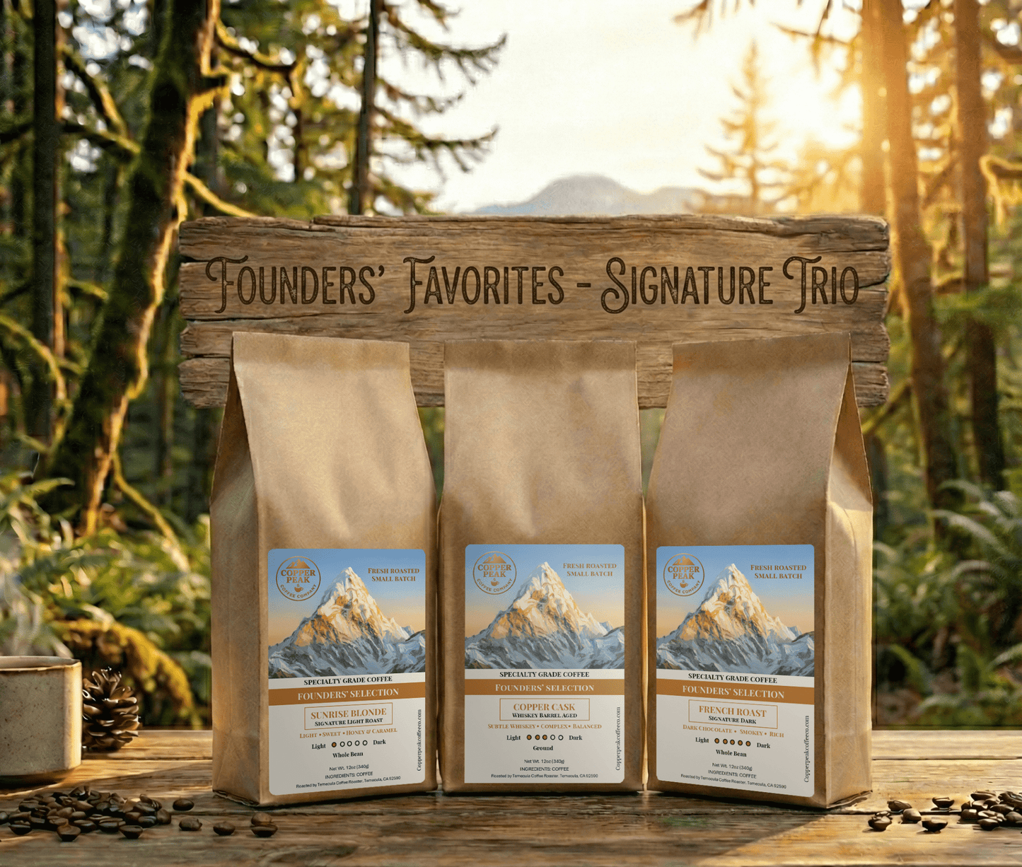 The Founders' Favorites - Signature Trio (Whole Bean) - Copper Peak Coffee Company