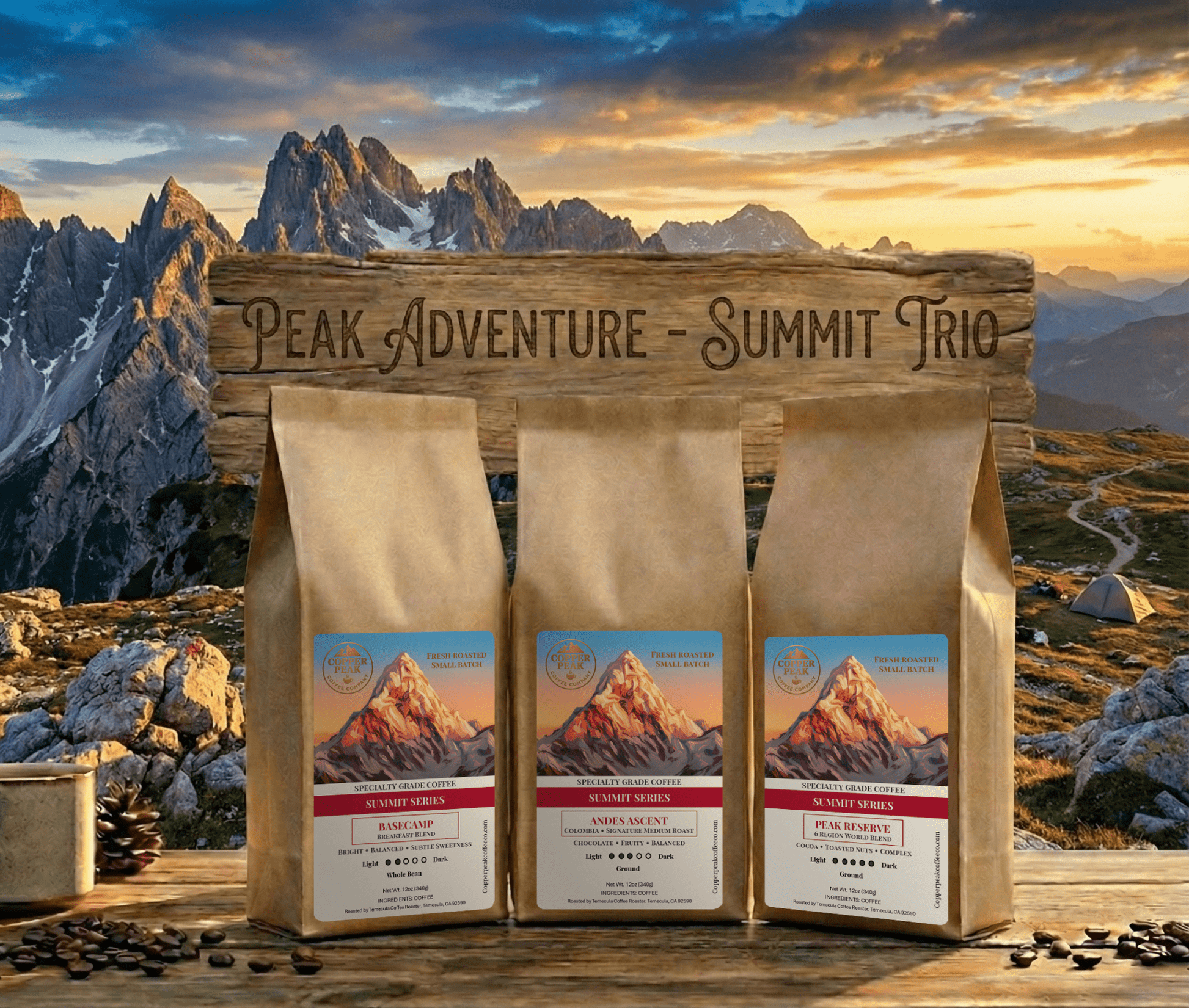 The Peak Adventure - Summit Trio (Whole Bean) - Copper Peak Coffee Company