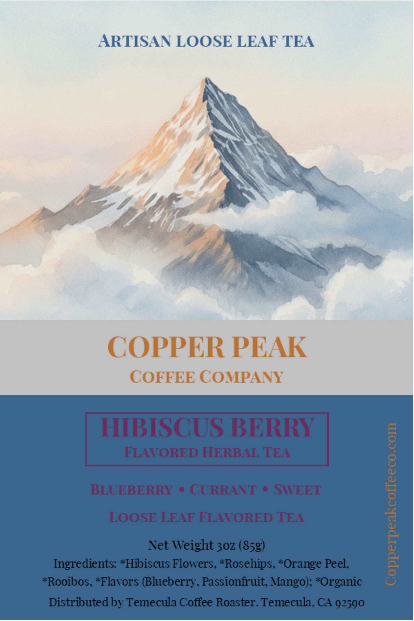 Hibiscus Berry - Flavored Herbal Tea - Copper Peak Coffee Company