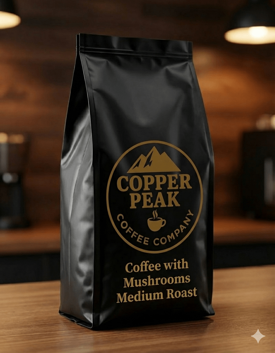 Coffee with Mushrooms Medium Roast - Copper Peak Coffee Company