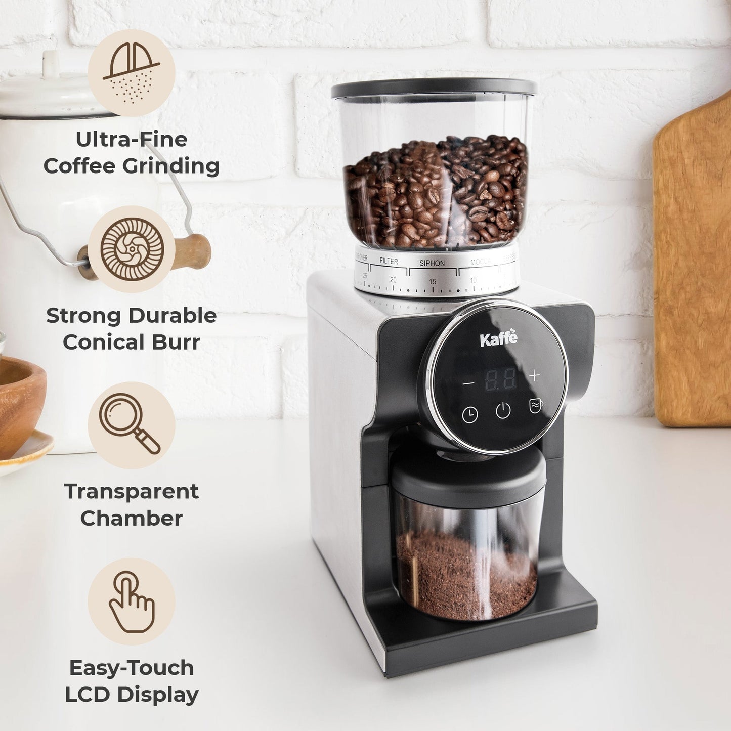 Conical Burr Coffee Grinder, KF8091 - Copper Peak Coffee Company