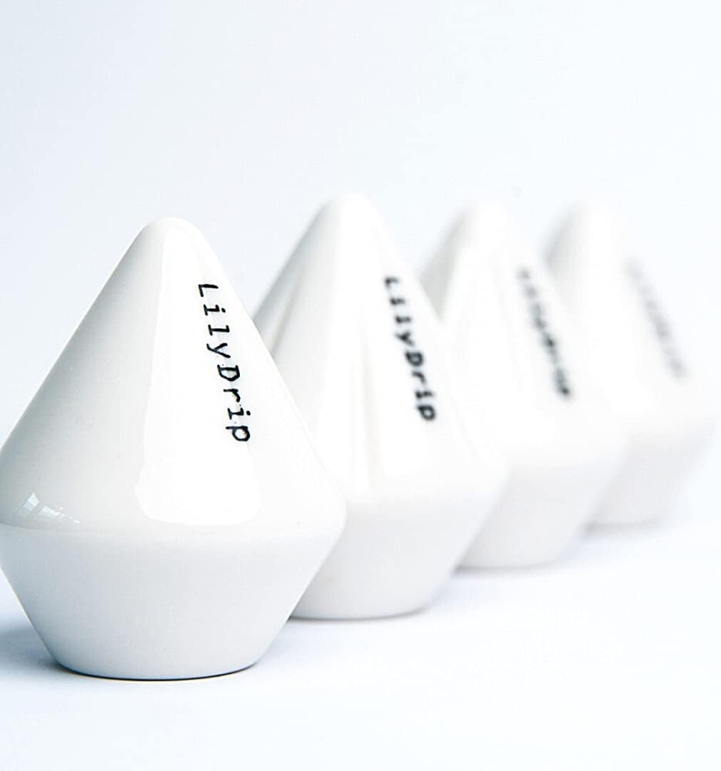 LilyDrip – Ceramic Pour - Over Specialty Coffee Accessory, Fits Pour - Over Cone Drippers - Copper Peak Coffee Company